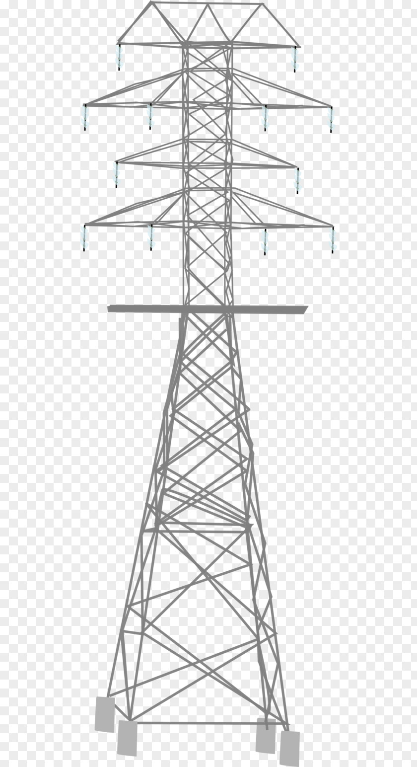High Voltage Drawing Overhead Power Line Transmission Tower Electric Potential Difference PNG