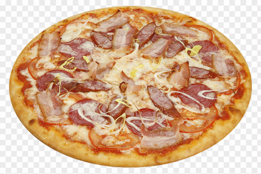 Pizza Salami Ham Italian Cuisine Vegetarian PNG
