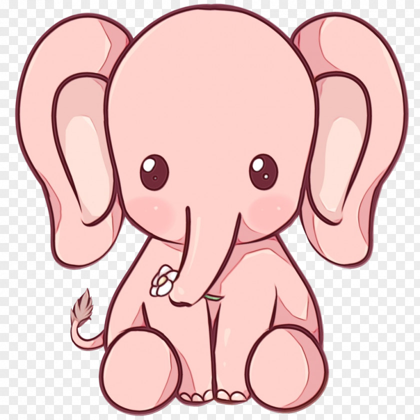 Drawing Cuteness Elephant Cartoon Image PNG