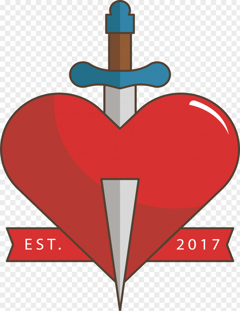 Inserted Into The Sword Of Love Cartoon Clip Art PNG