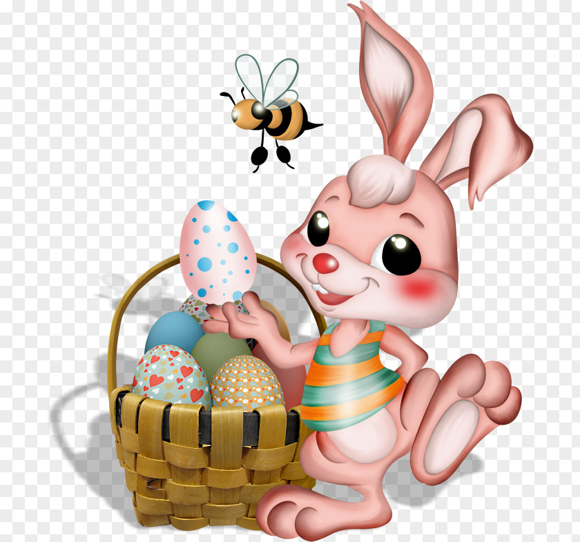 Easter Bunny Bee Egg Clip Art PNG