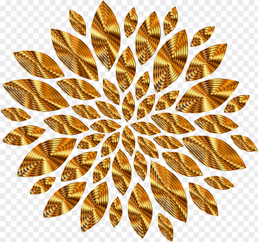 Gold Flower Petal Clip Art PNG