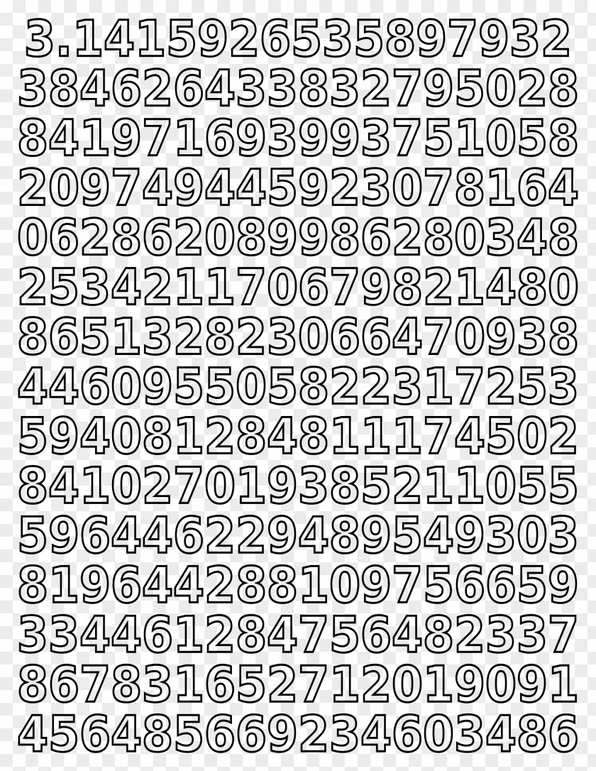 Pi Day Mathematics Coloring Book Number PNG