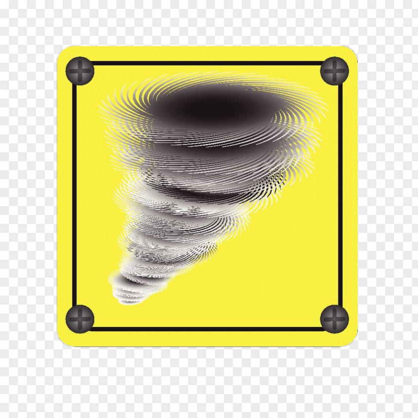 Yellow Tornado Sign Tropical Cyclone Typhoon Stock Illustration PNG