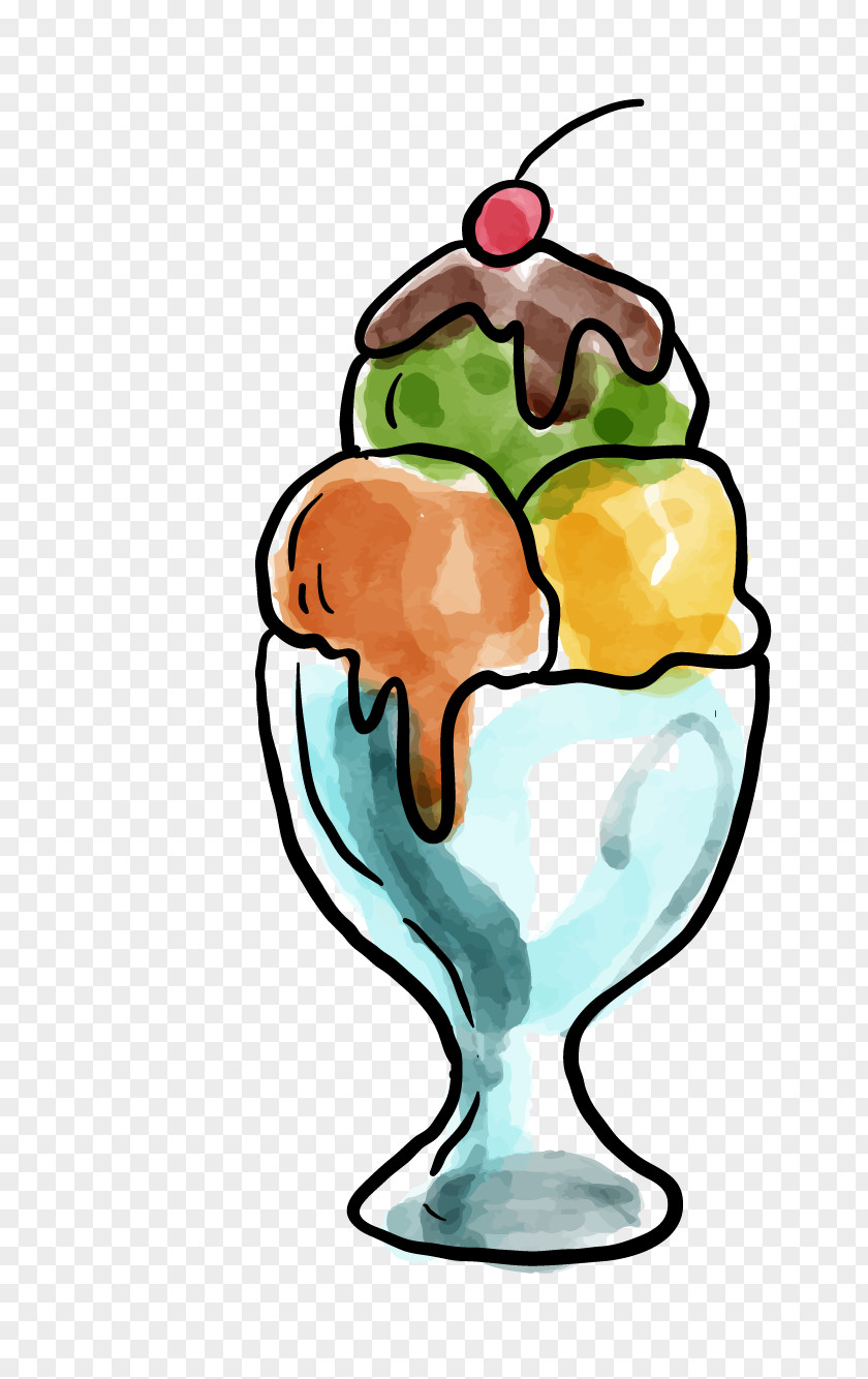 Hand Painted Chocolate Fruit Ice Cream Pop PNG