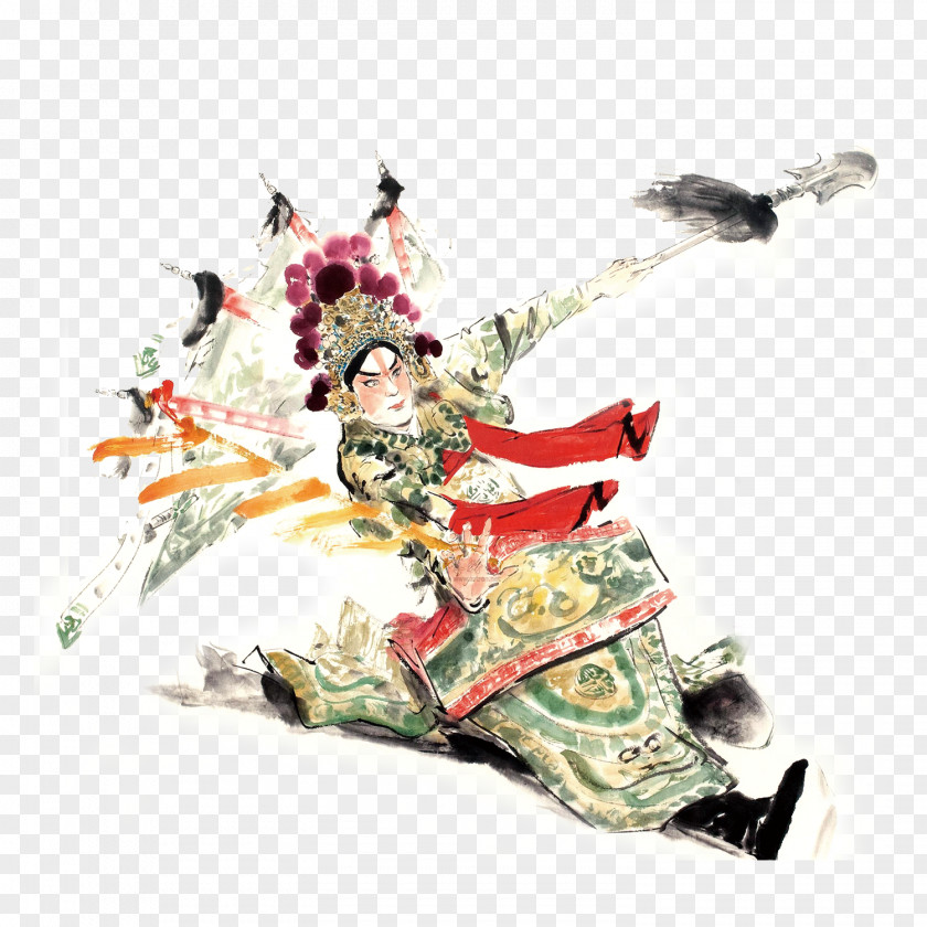 Creative People Singing Pictures Peking Opera Chinese Character Poster PNG