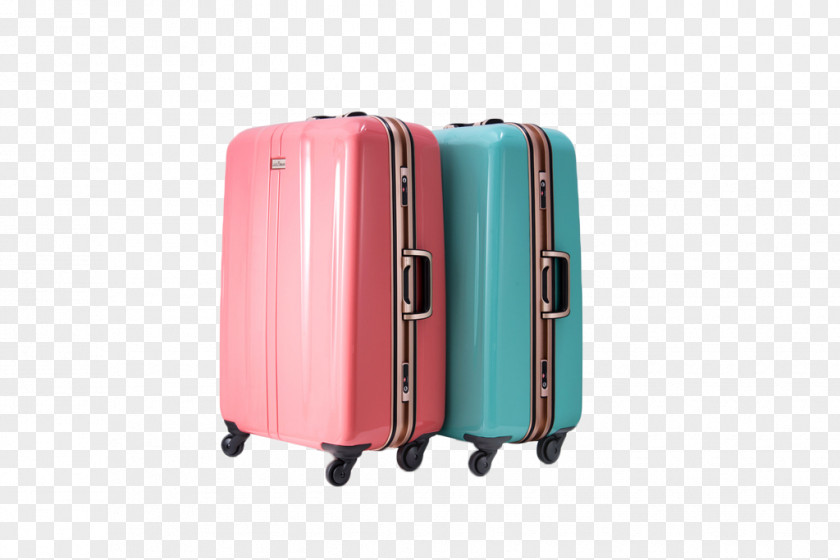 Blue And Pink Luggage Hand Baggage Suitcase PNG