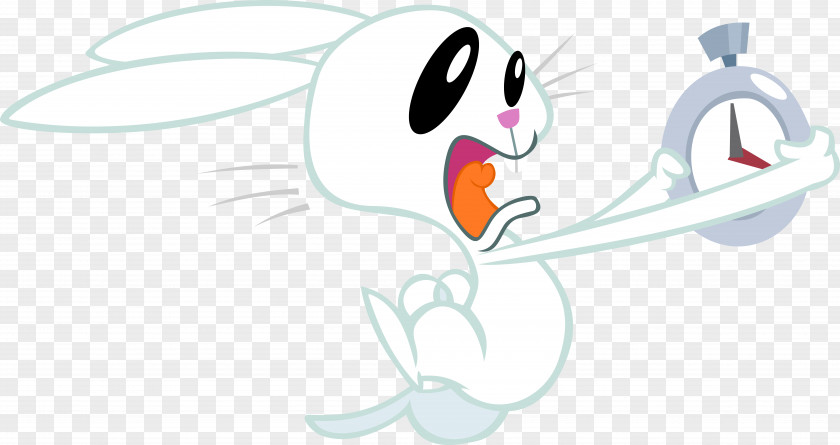 Cartoon Comics White Rabbit Angel Bunny Running PNG
