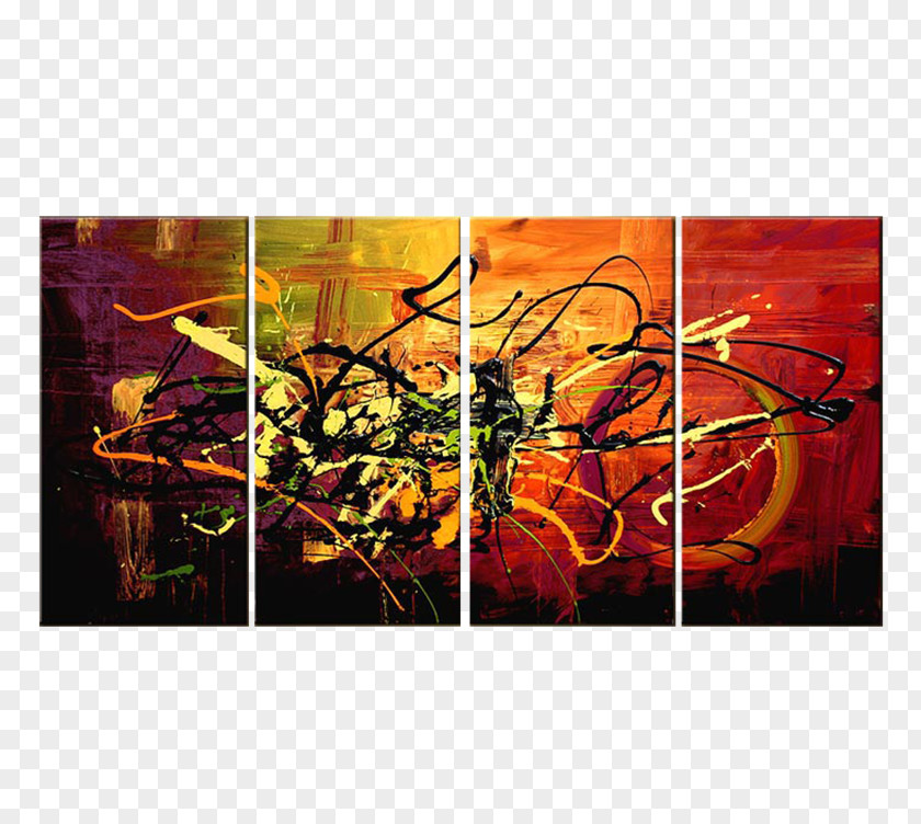Color Spray Modern Art Abstract Contemporary Painting PNG
