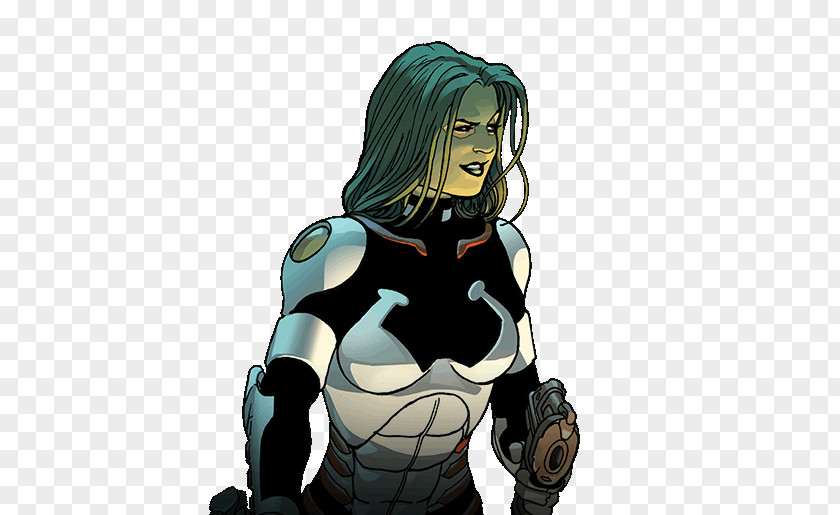 Marvel Gamora Superhero Black Hair Cartoon PNG