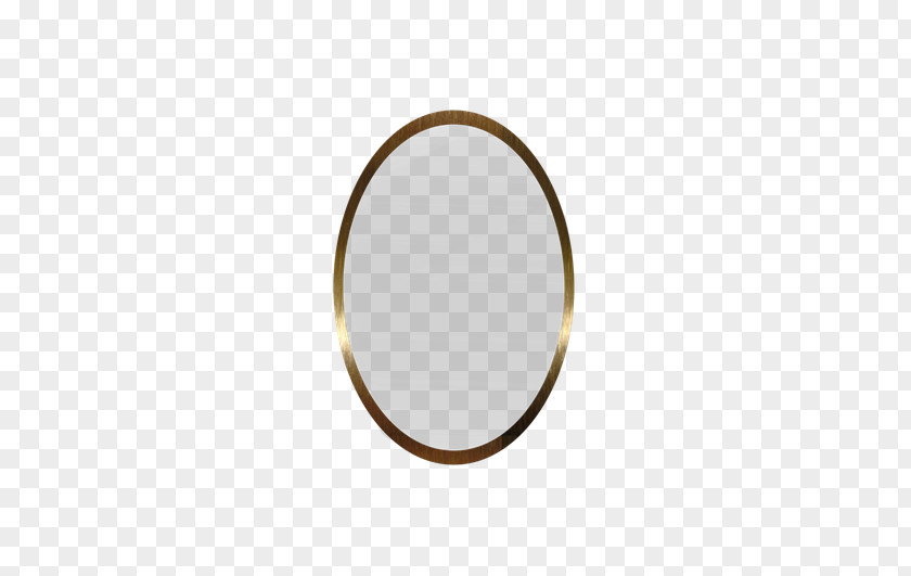 Oval-shaped Metal Frame Mirror Circle Pattern PNG