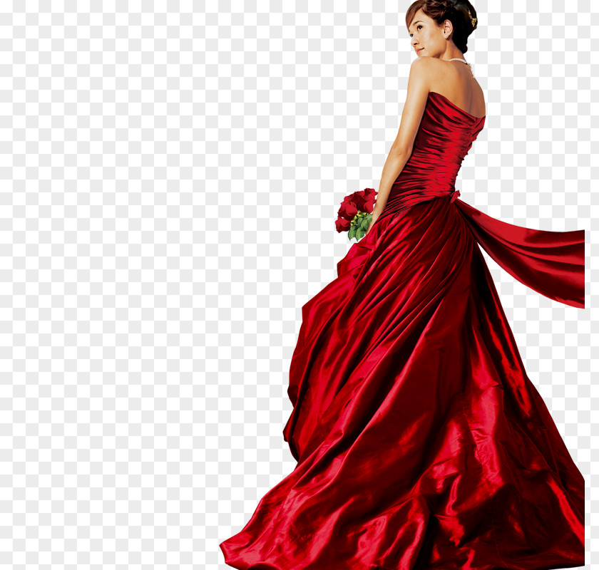 Red Dress Bride PNG