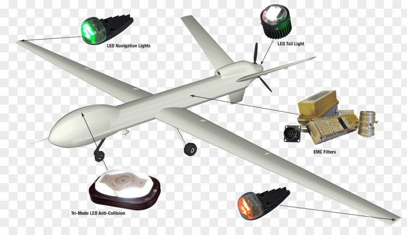 Uav Clipart Model Aircraft Airplane Navigation Light PNG