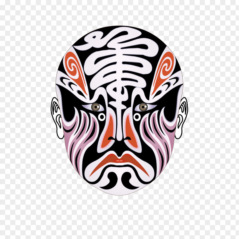 Funny Face Beijing Peking Opera Facial Cosmetics Mask PNG
