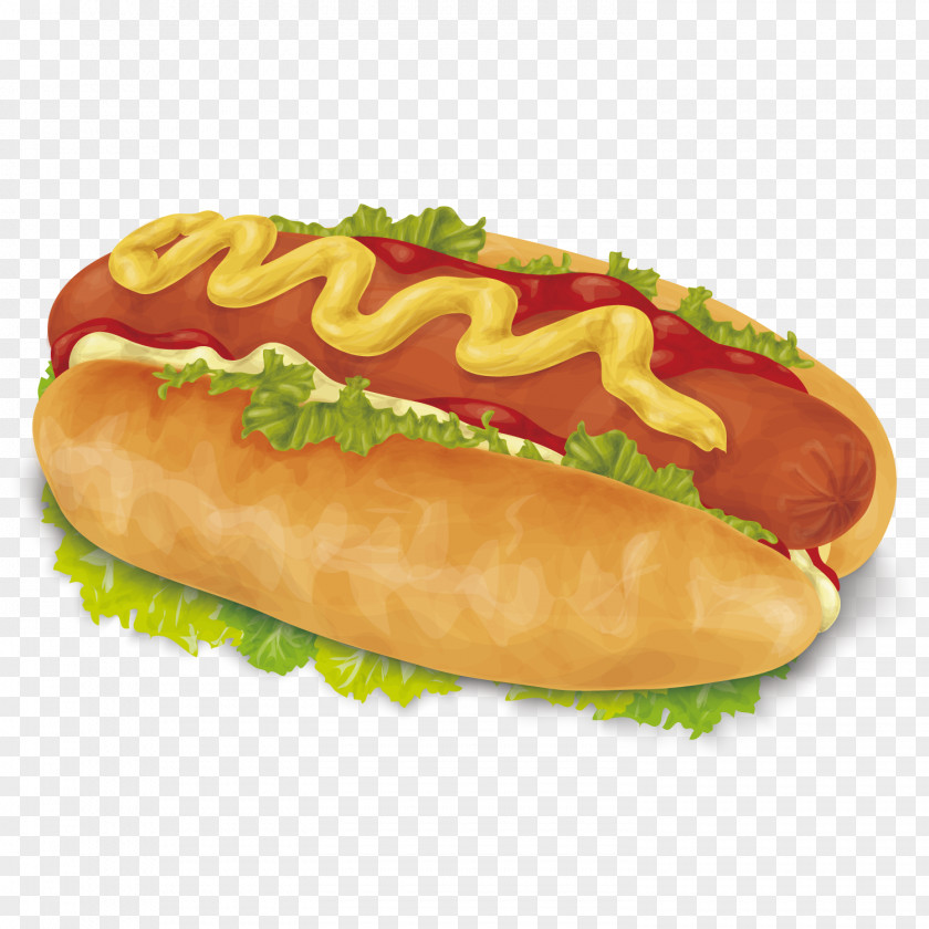 Hotdog Poster Hot Dog Hamburger Fast Food French Fries PNG