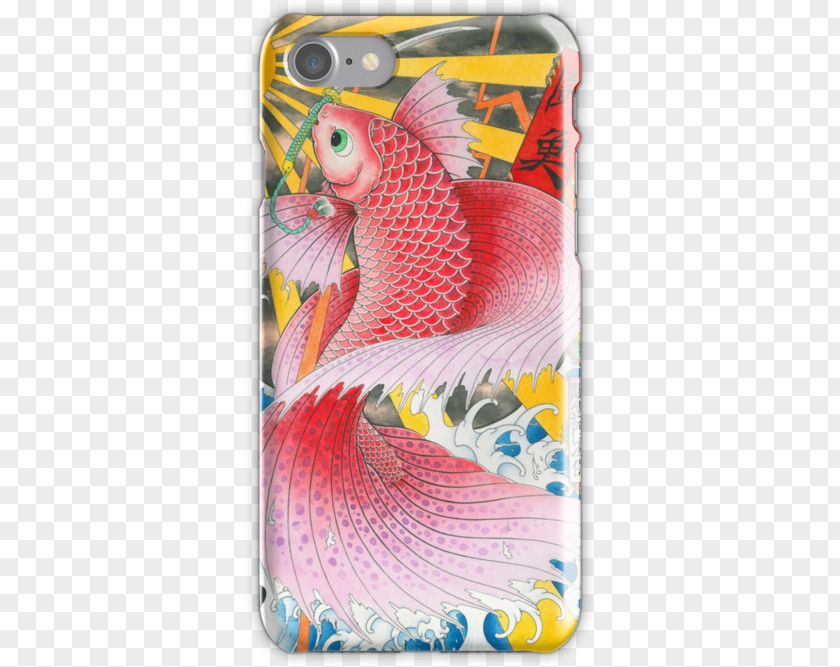 Japan Apple IPhone 8 Plus Siamese Fighting Fish Ukiyo-e 5 PNG