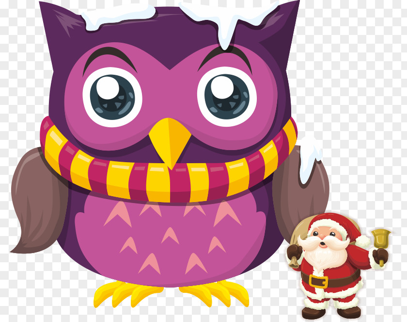 Vector Cartoon Owl Santa Claus Jigsaw Puzzle Bird Illustration PNG