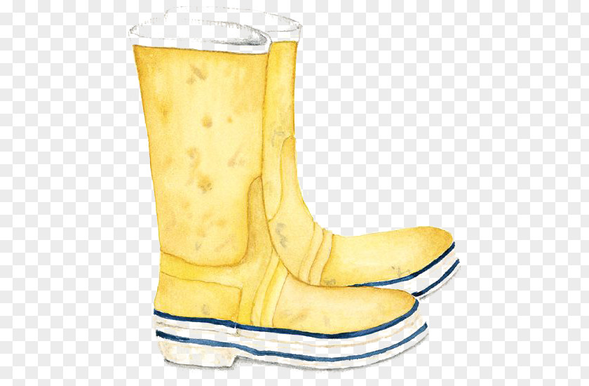 Yellow Boots Wellington Boot Shoe Illustration PNG