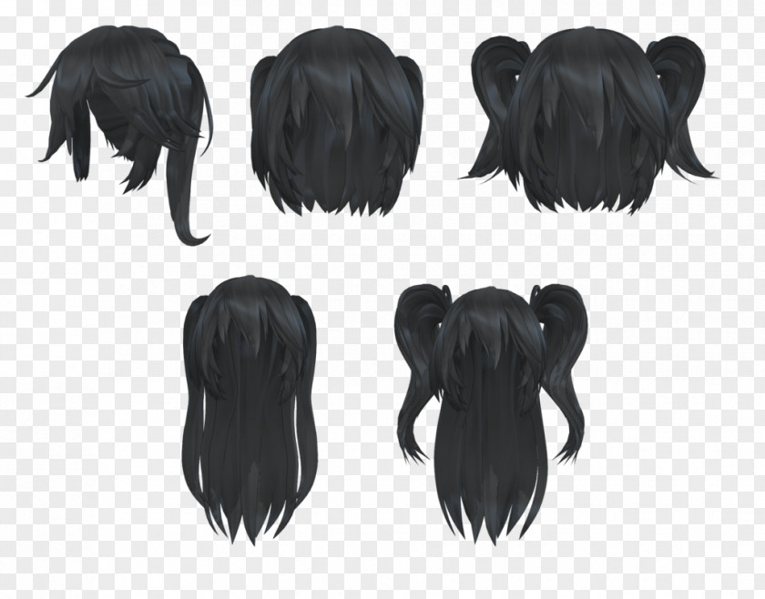 Hair Black Pigtail Hairstyle Long PNG