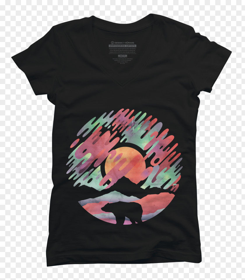 Aurora Boreal Printed T-shirt Local Grafik Clothing Neckline PNG