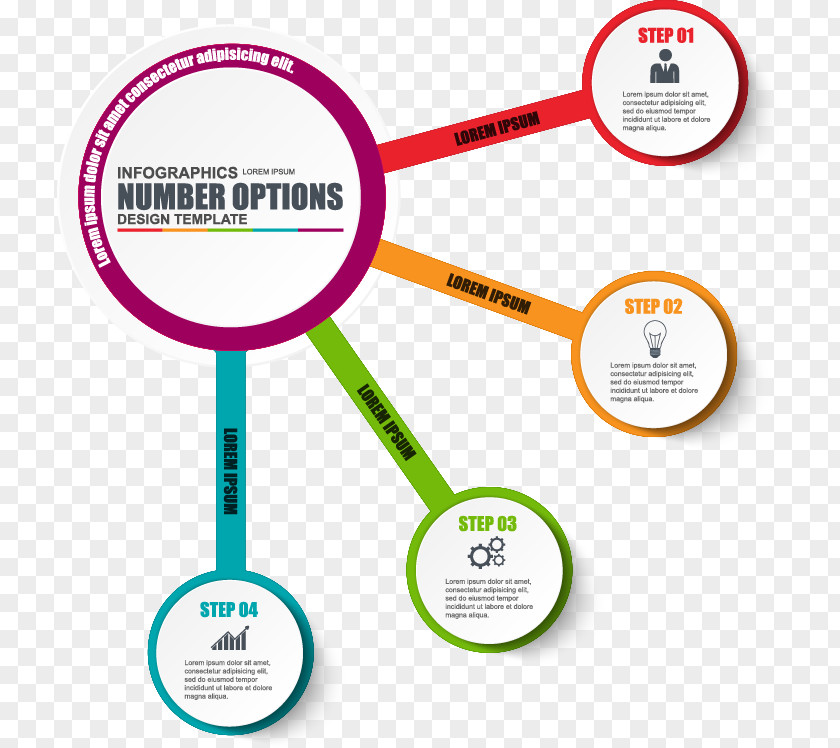 Vector Circle Graph Infographic Workflow Diagram Template PNG