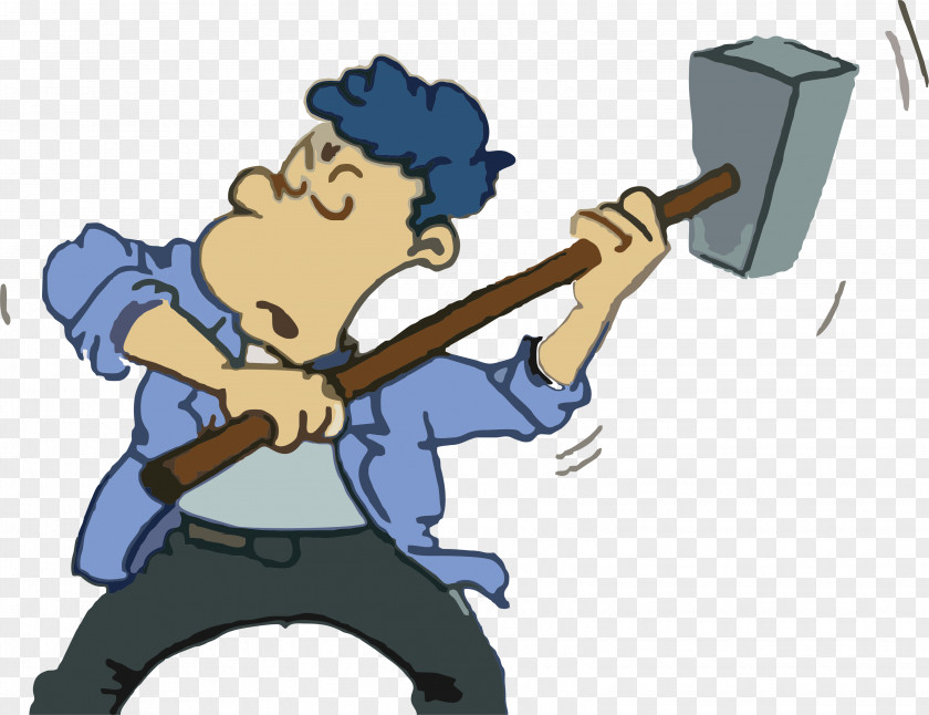 Take A Sledgehammer Man Hammer Clip Art PNG