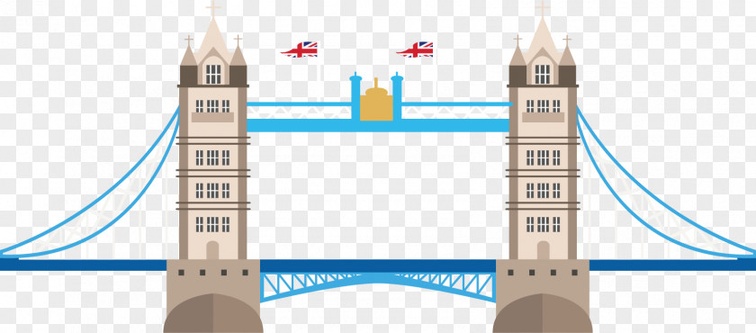 Vector Painted Flat In London Bridge Tower Of Big Ben Eye PNG