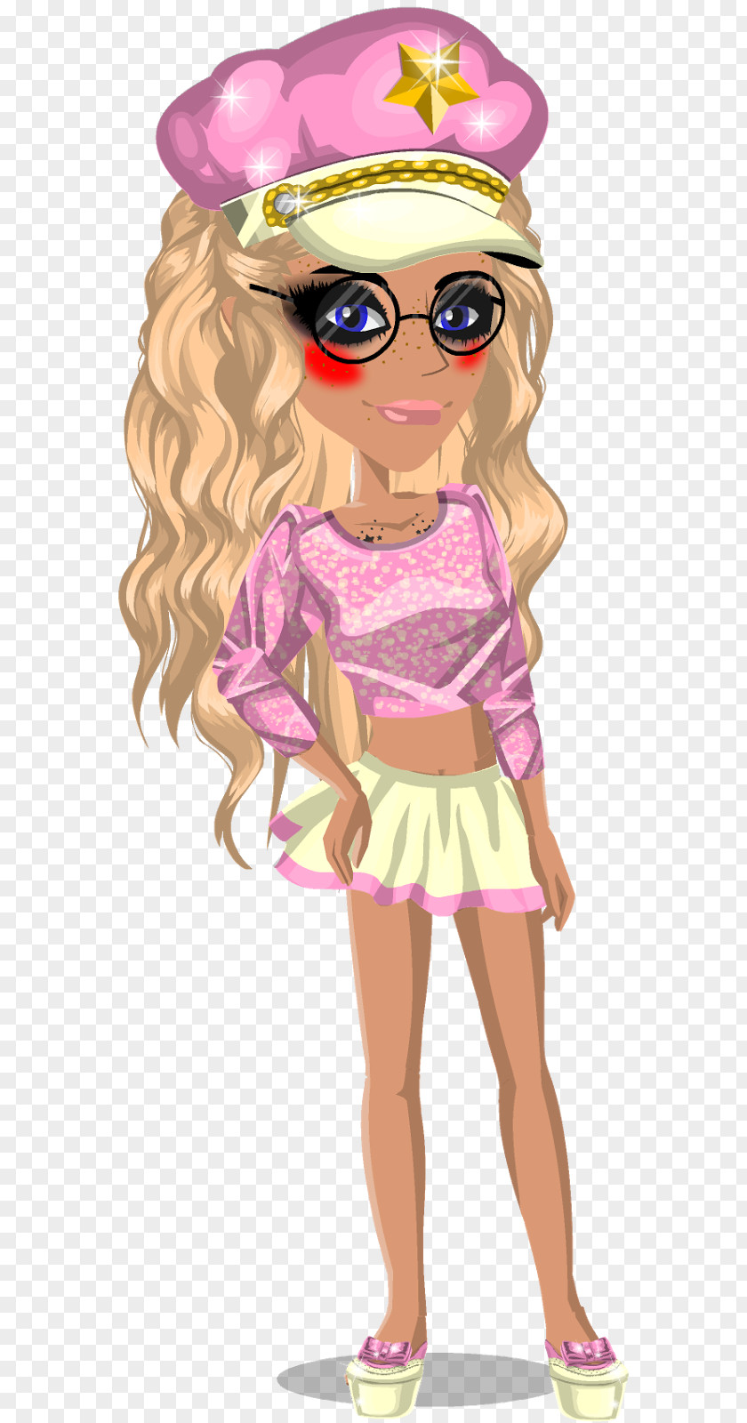 Barbie Brown Hair Cartoon Pink M PNG