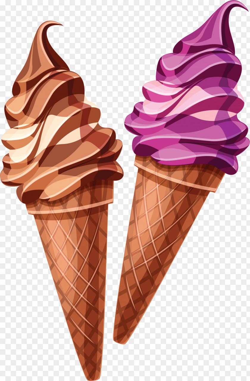 Ice Cream Cones Strawberry Waffle PNG