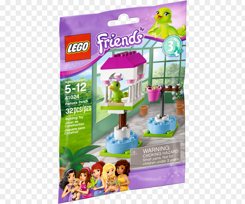 Parrot LEGO 41124 Friends Heartlake Puppy Daycare Toy Macaw's Fountain PNG
