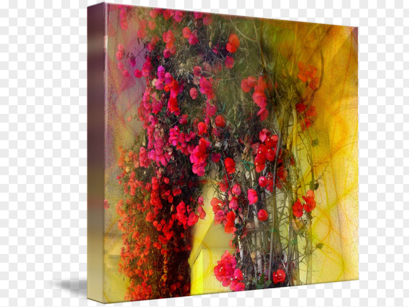 Flower Floral Design Acrylic Paint Still Life Art Gallery Wrap PNG