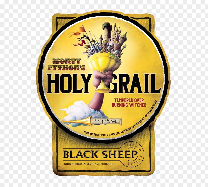 Holy Grail Black Sheep Brewery Beer Cask Ale Knight PNG