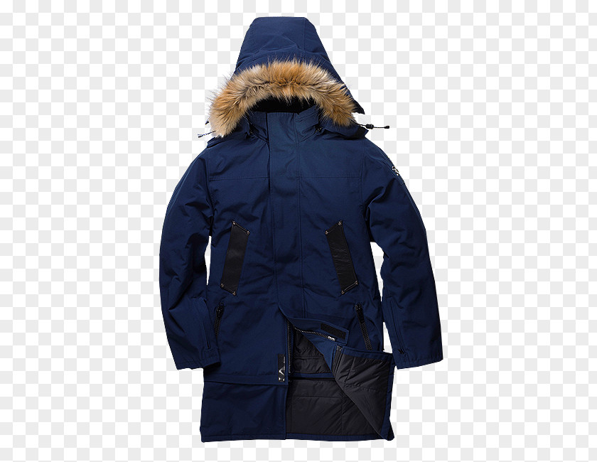 Blue Fur Jacket With Hood Parka Overcoat Glove PNG