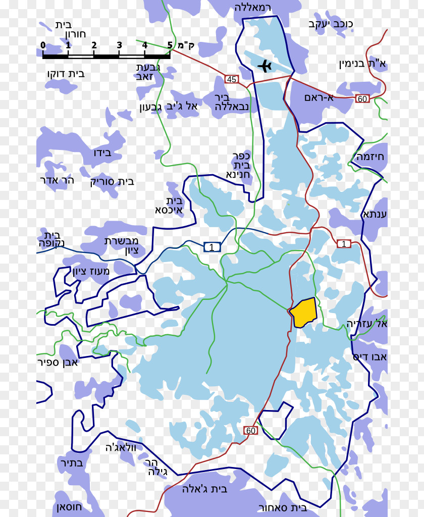 Map Nachlaot Beit Yisrael Arnona Givat Ram Nayot PNG