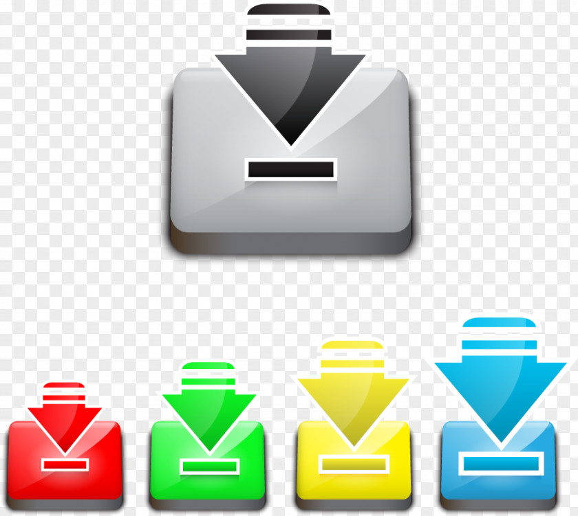 Vector Download Button Arrow Computer File PNG