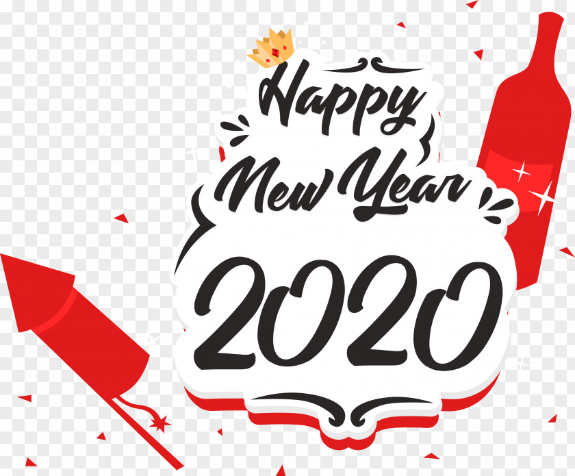 Logo Calligraphy 2020 Happy New Year PNG
