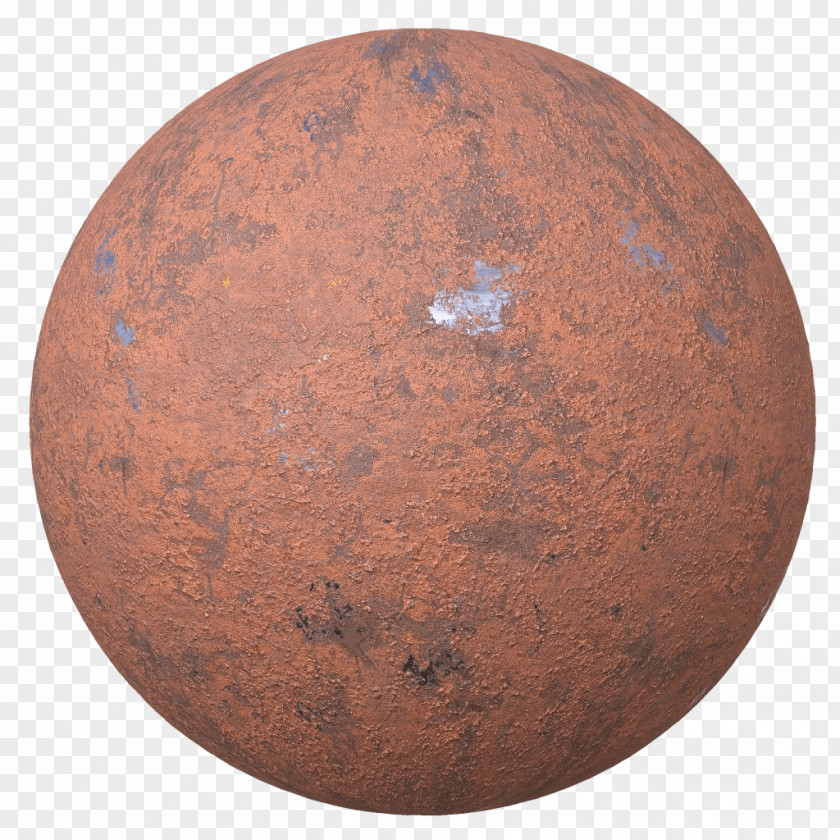 Rust Metal Copper Brown Sphere Material PNG