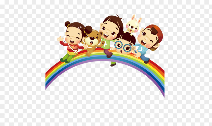 Rainbow Child Paper Learning PNG