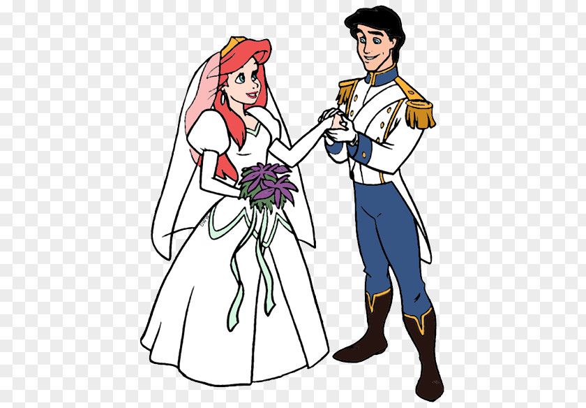 Wedding Married Ariel The Prince Sebastian Clip Art PNG