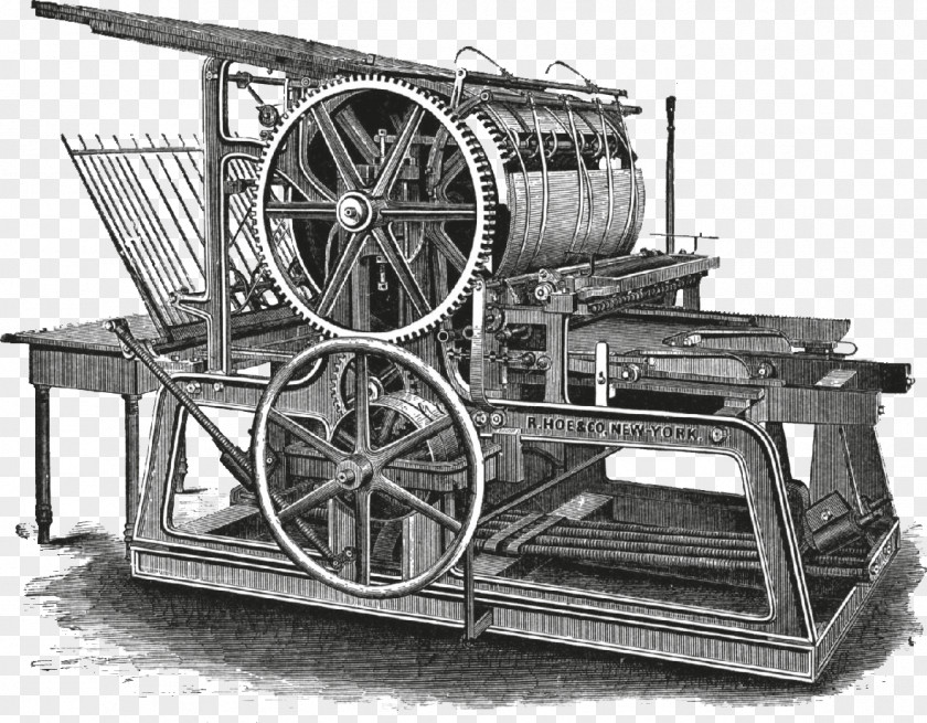 Printing Press Paper Woodblock Invention PNG