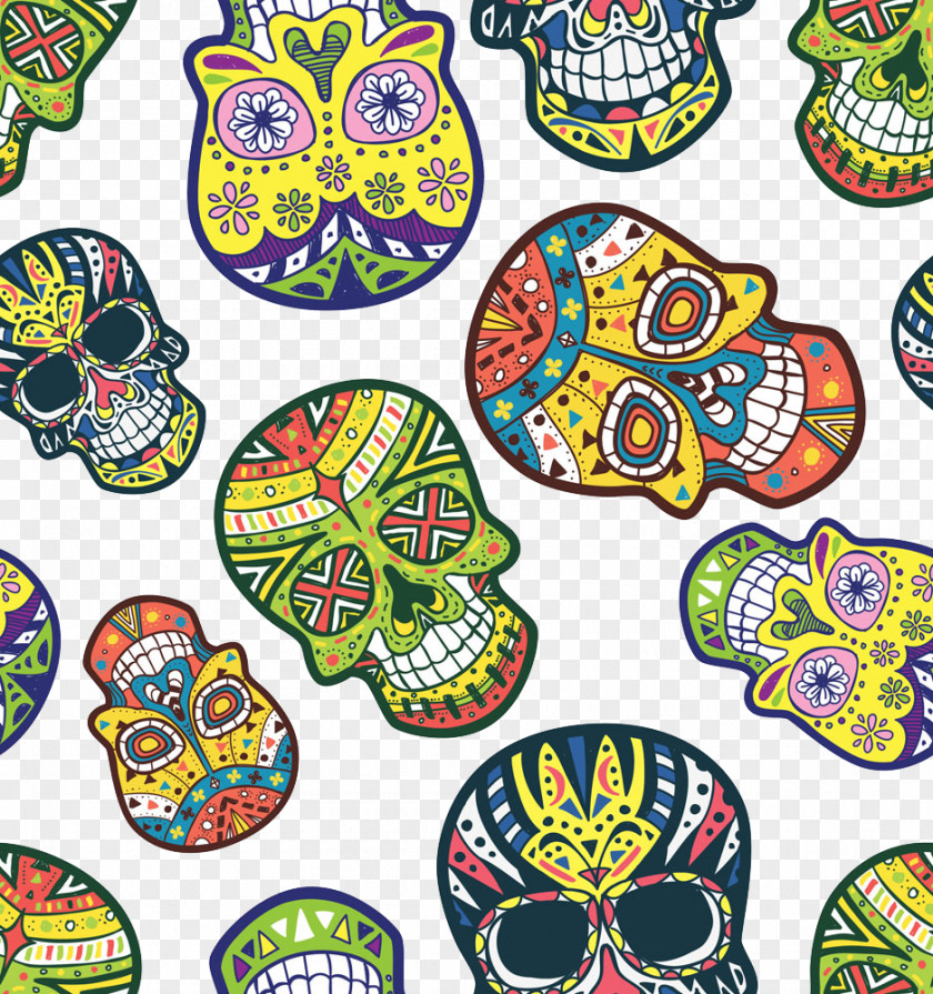 Vector Skull Background Calavera U9ab7u9ac5 Pattern PNG