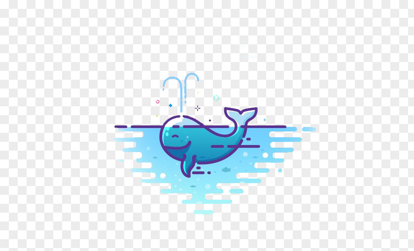 Flat Whale Logo Icon PNG