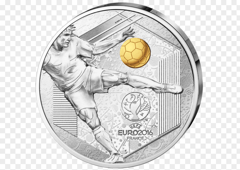 Hamburg Printing UEFA Euro 2016 Silver Coin Currency PNG