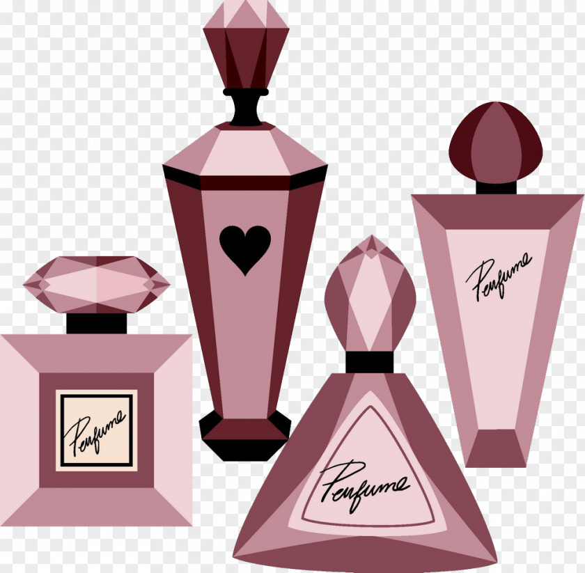 Perfume Collection Bottle Illustration PNG