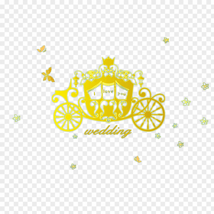 Cartoon Luxury Golden Pumpkin Carriage Cinderella PNG