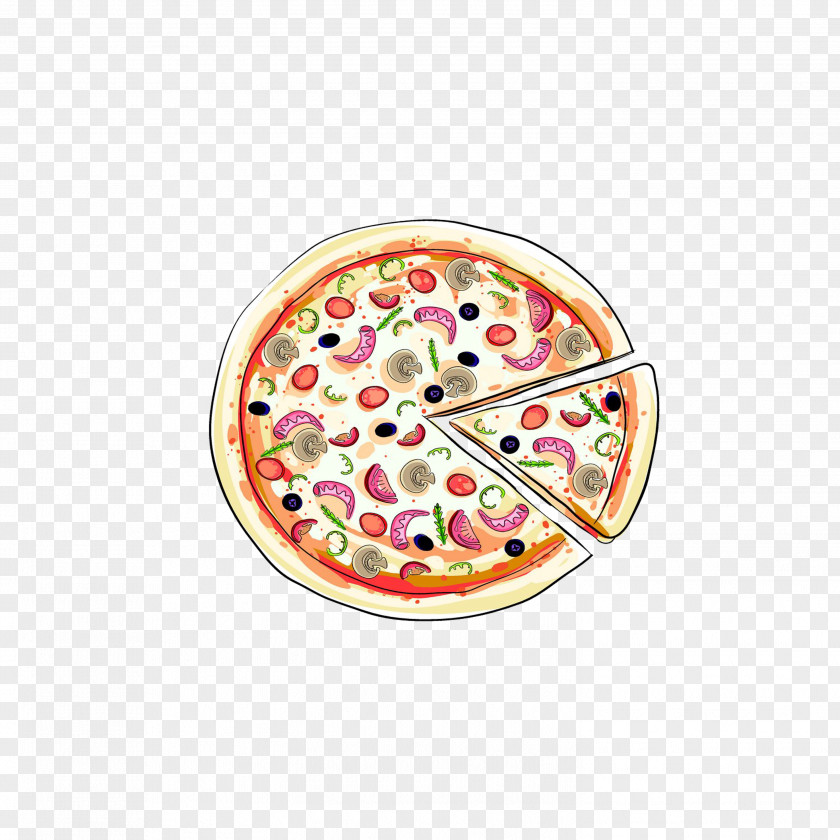 Cartoon Pizza Italian Cuisine Hamburger European Illustration PNG