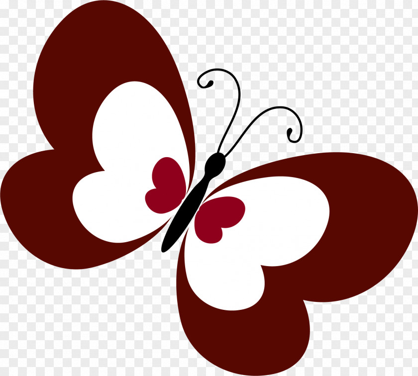Hand Painted Brown Butterfly Drawing Clip Art PNG