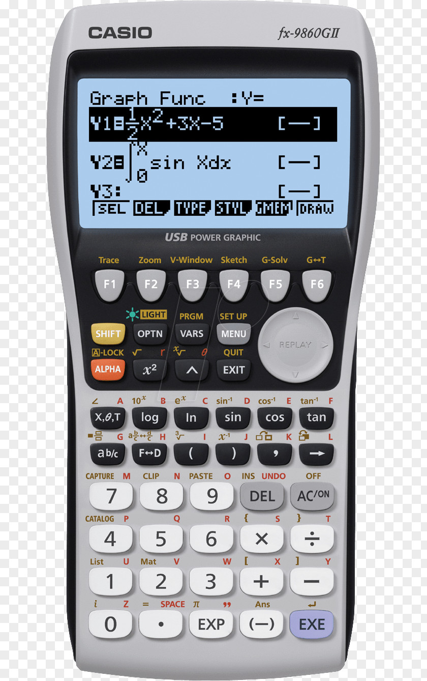 Calculator Casio 9860 Series Graphing Graphic Calculators PNG