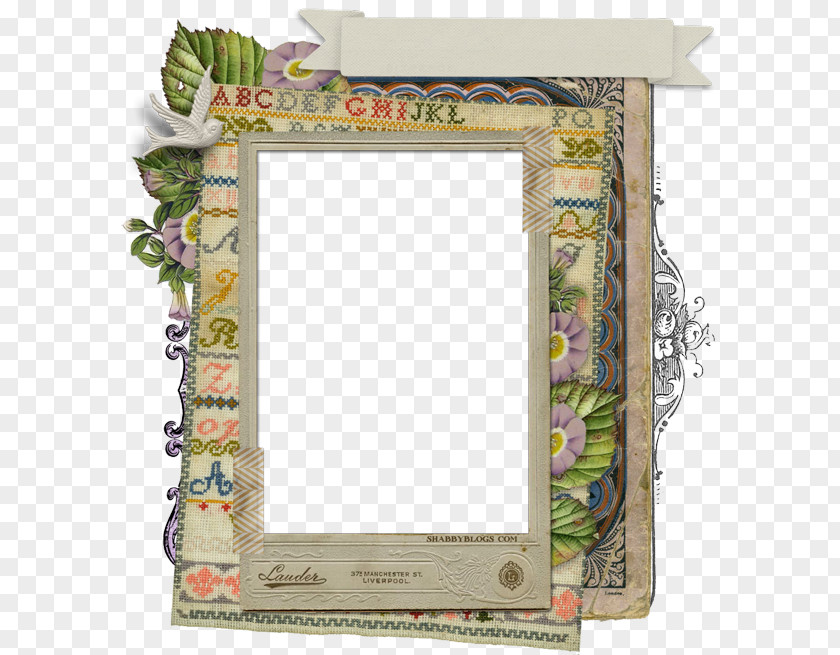 Collage Picture Frames Paper Shabby Chic Scrapbooking Embroidery PNG