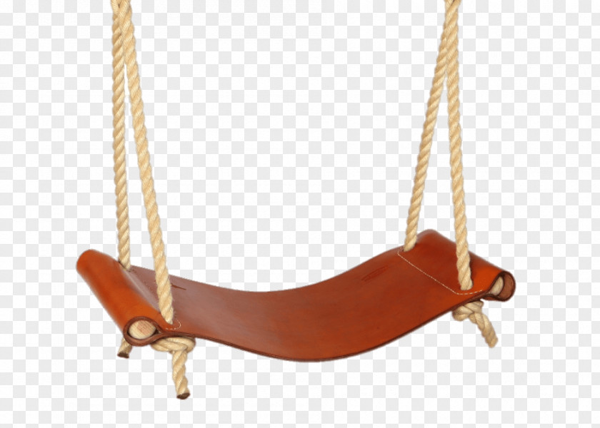 Leather Rope Swing PNG Swing, brown wooden swing chair illustration clipart PNG
